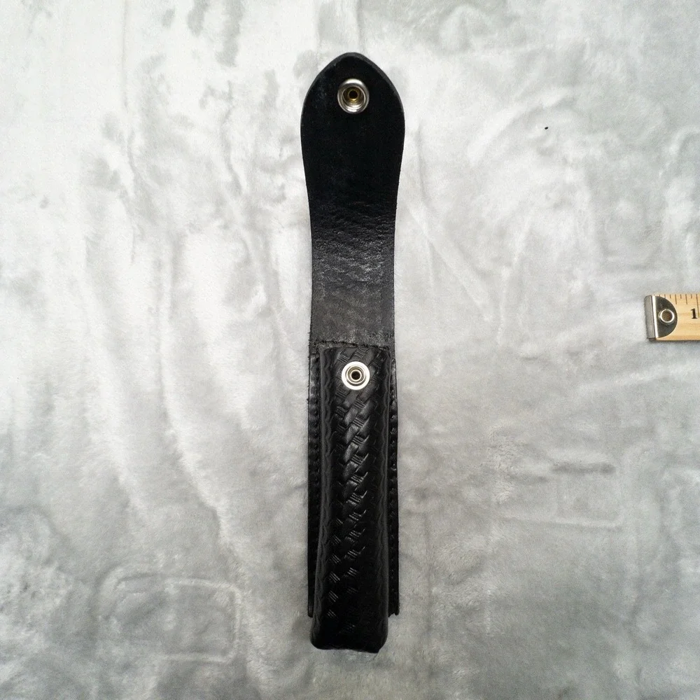 Boston Leather 5560 Basketweave Black Duty Belt Flashlight Holster Made In USA